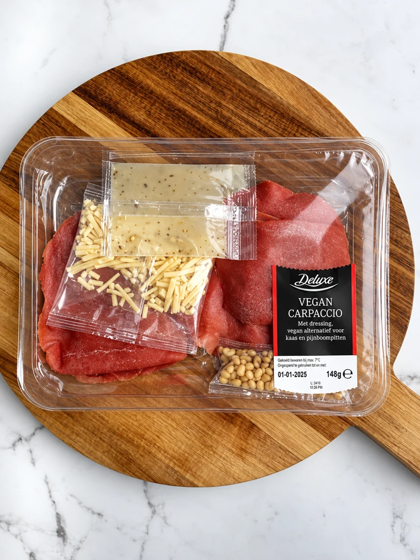 Lidl Deluxe plant-based carpaccio with dressing and accompaniments